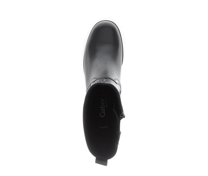Gabor Plateau Stiefelette Schwarz - Glattleder