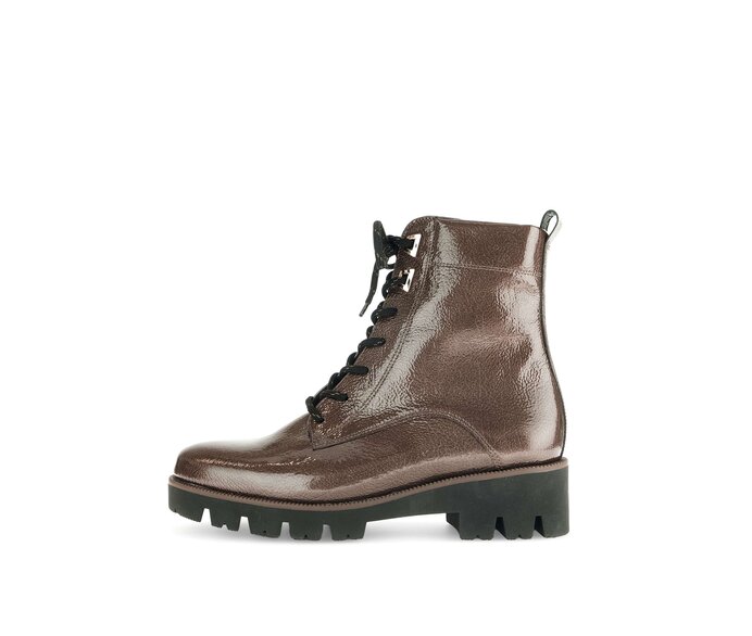 Gabor Schnürstiefelette Braun - Lackleder
