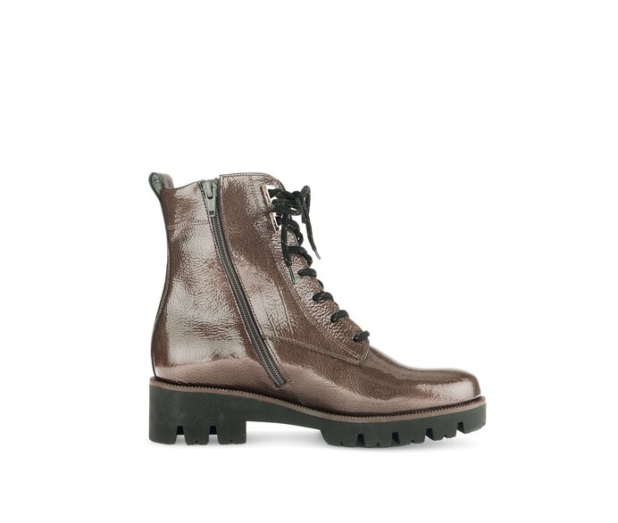 Gabor Schnürstiefelette Braun - Lackleder