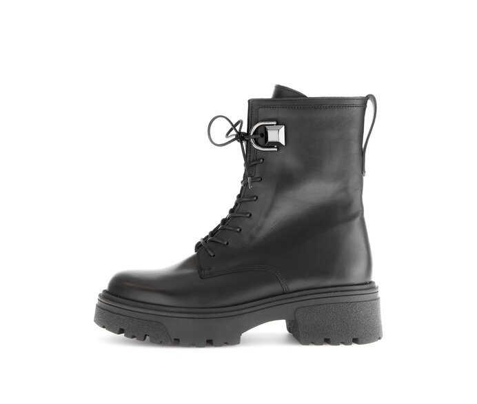 Gabor Biker Boots Schwarz - Glattleder
