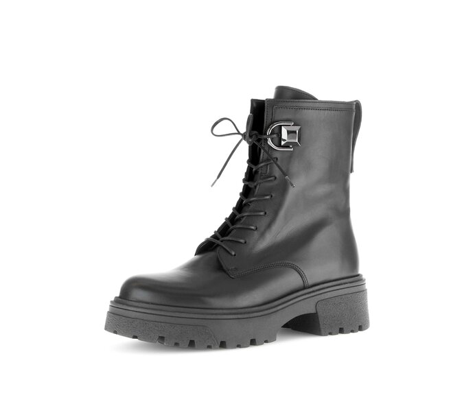 Gabor Biker Boots Schwarz - Glattleder