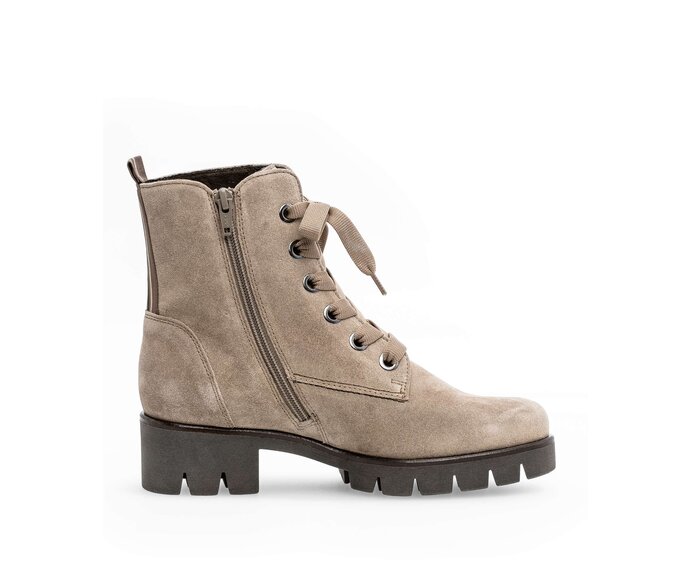 Gabor Schnürstiefelette Beige - Rauleder