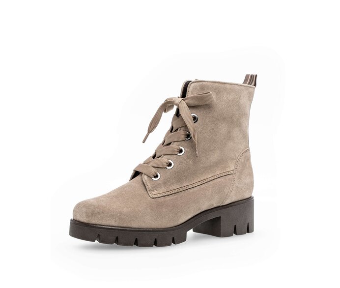 Gabor Schnürstiefelette Beige - Rauleder