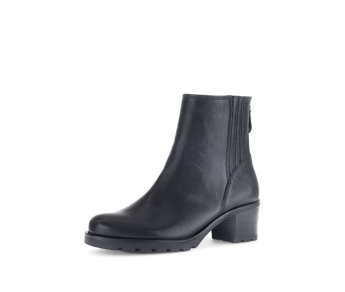 Gabor Sportliche Stiefelette Schwarz - Glattleder