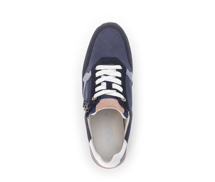 Gabor Sneaker Low Blau - Materialmix Leder