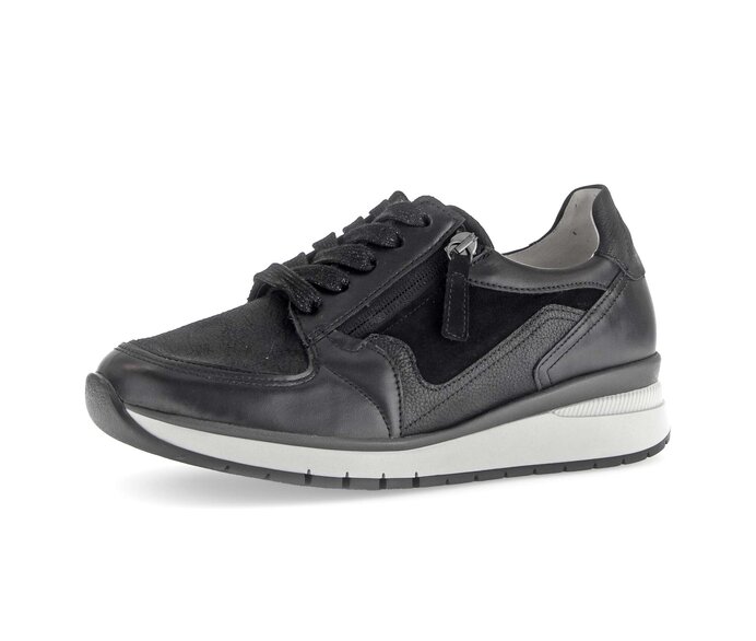 Gabor Sneaker Low Schwarz - Materialmix Leder/Lederimitat