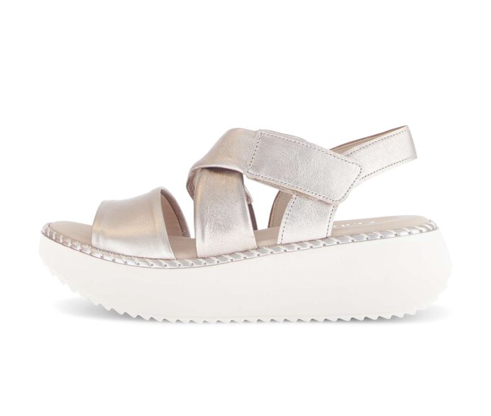 Gabor Plateau Sandale Gold - Effektleder