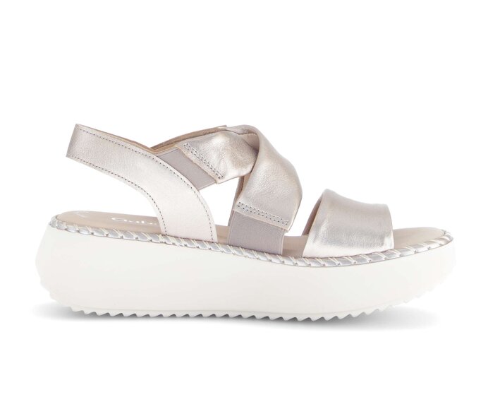Gabor Plateau Sandale Gold - Effektleder