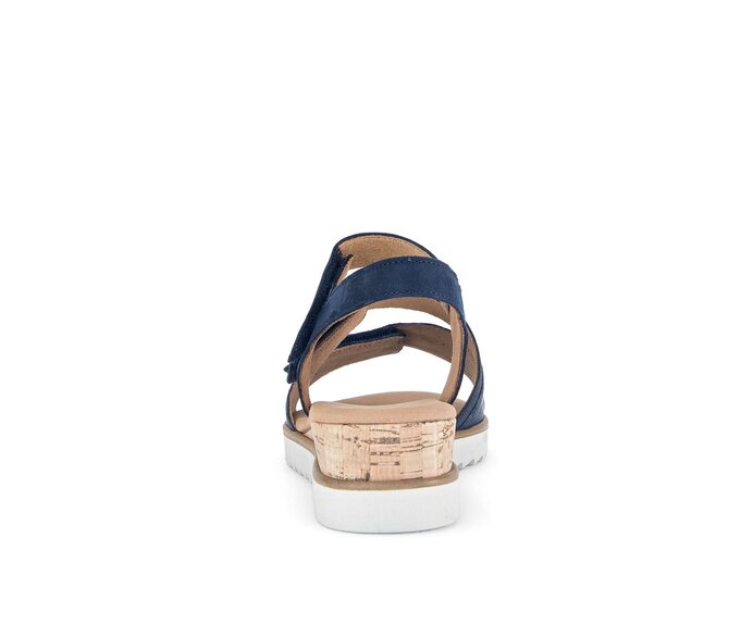 Gabor Keilsandalette Blau - Materialmix Leder
