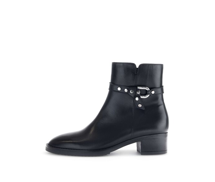 Gabor Elegante Stiefelette Schwarz - Glattleder