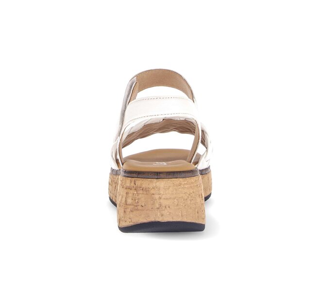 Gabor Plateau Sandale Creme - Glattleder