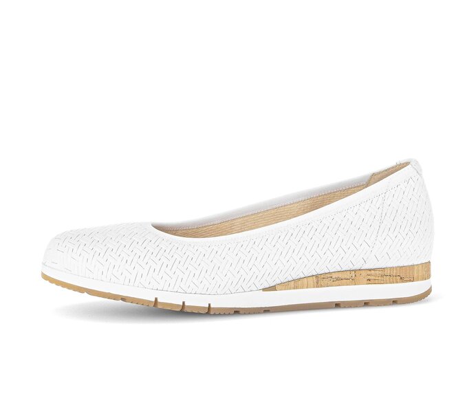 Gabor Sportliche Ballerina Weiß - Effektleder