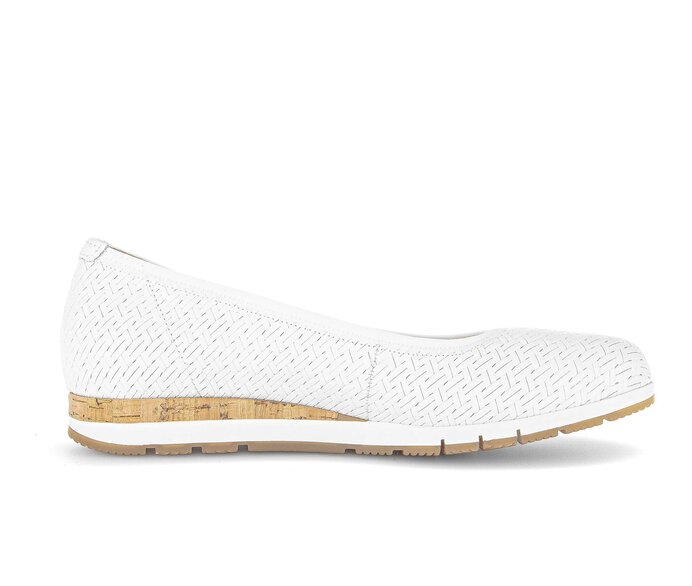 Gabor Sportliche Ballerina Weiß - Effektleder