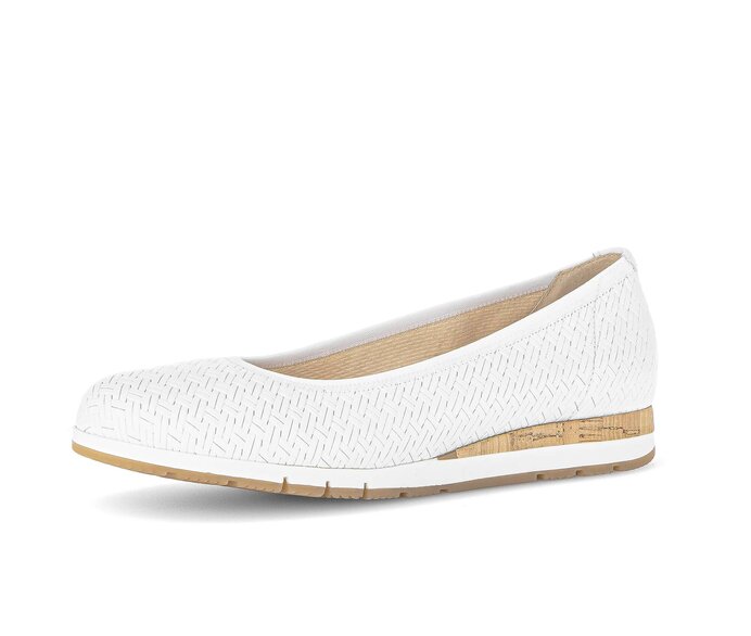Gabor Sportliche Ballerina Weiß - Effektleder