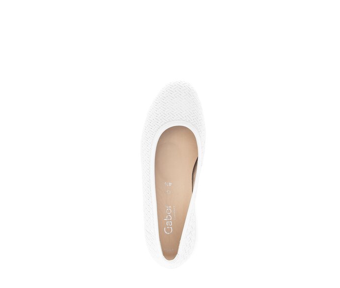 Gabor Sportliche Ballerina Weiß - Effektleder