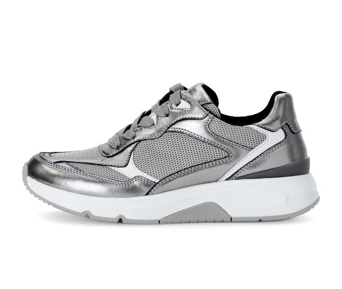 Gabor Sneaker Low Silber - Materialmix Leder/Lederimitat
