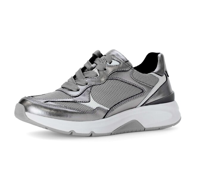 Gabor Sneaker Low Silber - Materialmix Leder/Lederimitat
