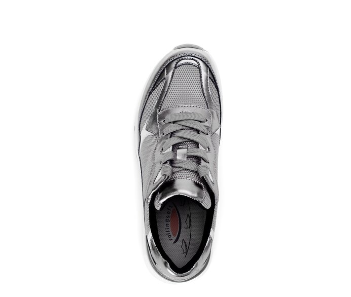 Gabor Sneaker Low Silber - Materialmix Leder/Lederimitat