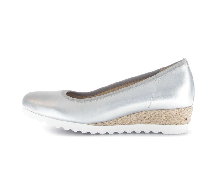 Gabor Keilpumps Silber - Effektleder