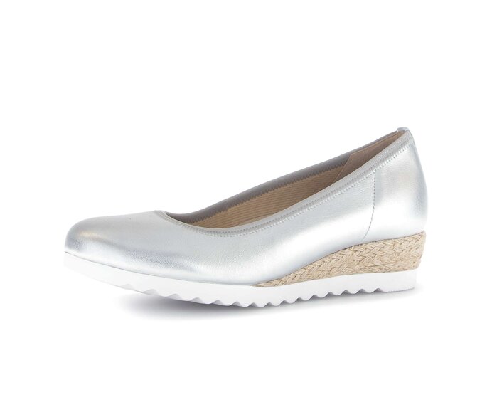 Gabor Keilpumps Silber - Effektleder