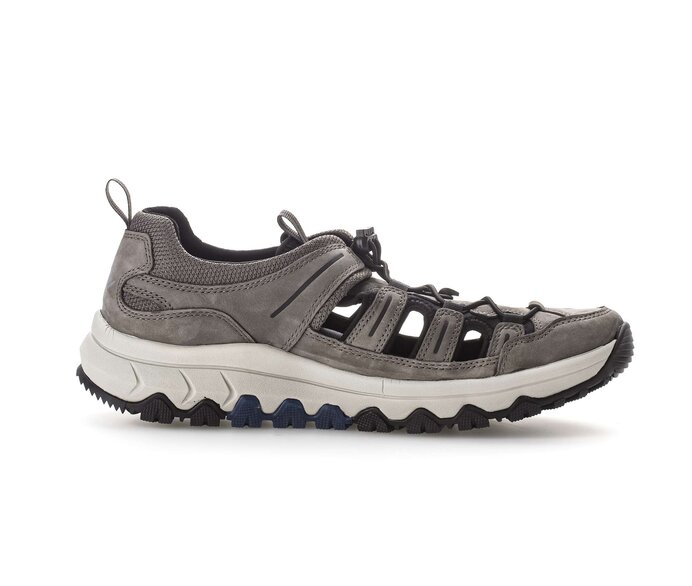 Gabor Rollingsoft Sneaker Low Grau - Materialmix Leder/Textil
