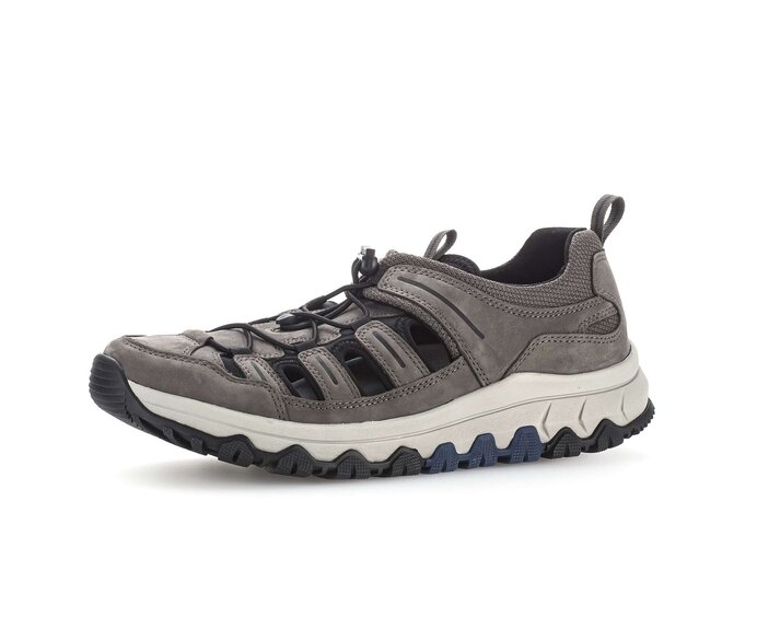 Gabor Rollingsoft Sneaker Low Grau - Materialmix Leder/Textil