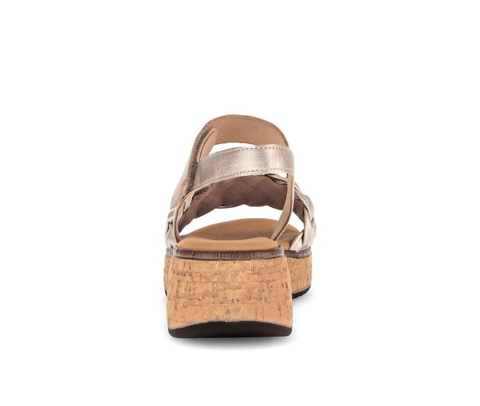 Gabor Plateau Sandale Gold - Effektleder