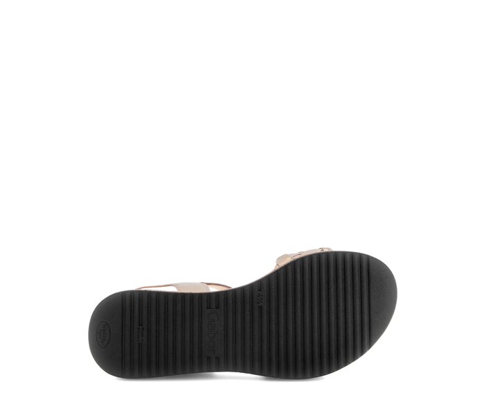 Gabor Plateau Sandale Gold - Effektleder