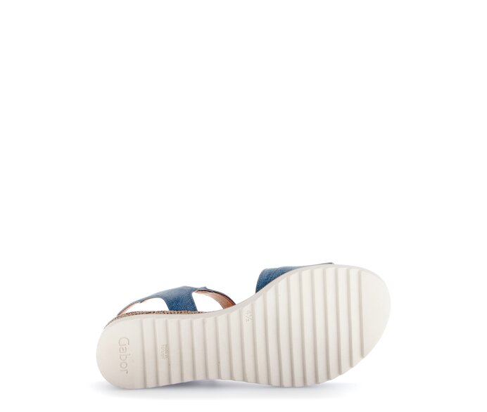 Gabor Riemchensandale Blau - Materialmix Leder
