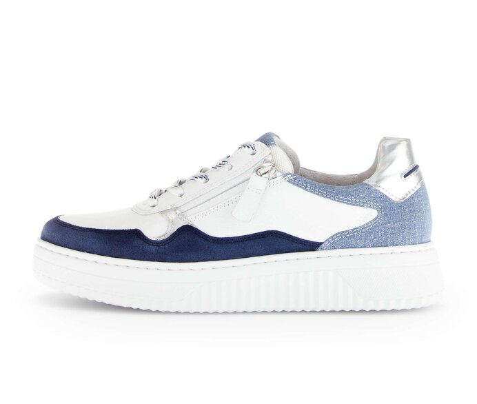 Gabor Sneaker Low Blau - Materialmix Leder