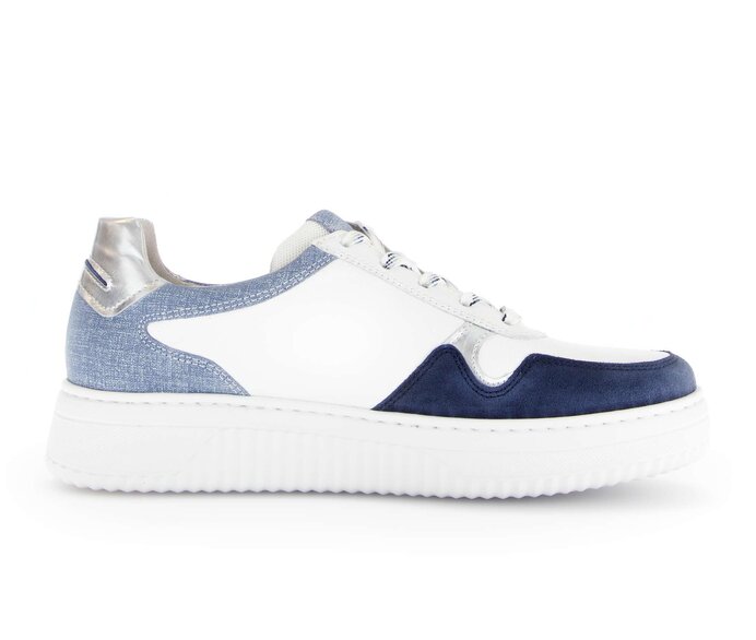 Gabor Sneaker Low Blau - Materialmix Leder