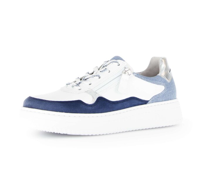 Gabor Sneaker Low Blau - Materialmix Leder