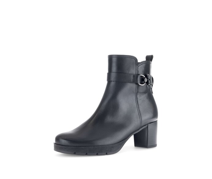 Gabor Plateau Stiefelette Schwarz - Glattleder