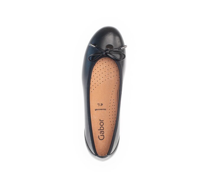 Gabor Sportliche Ballerina Schwarz - Glattleder