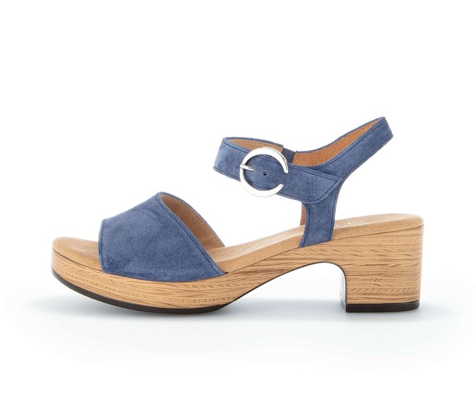 Gabor Plateau Sandale Blau - Rauleder
