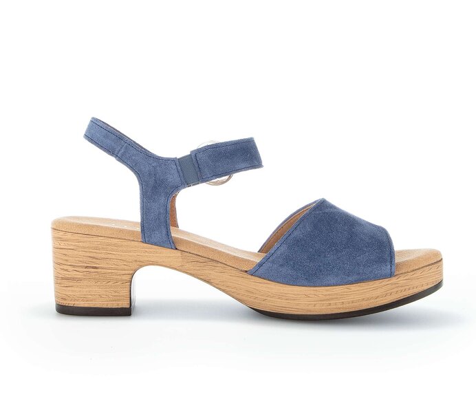 Gabor Plateau Sandale Blau - Rauleder