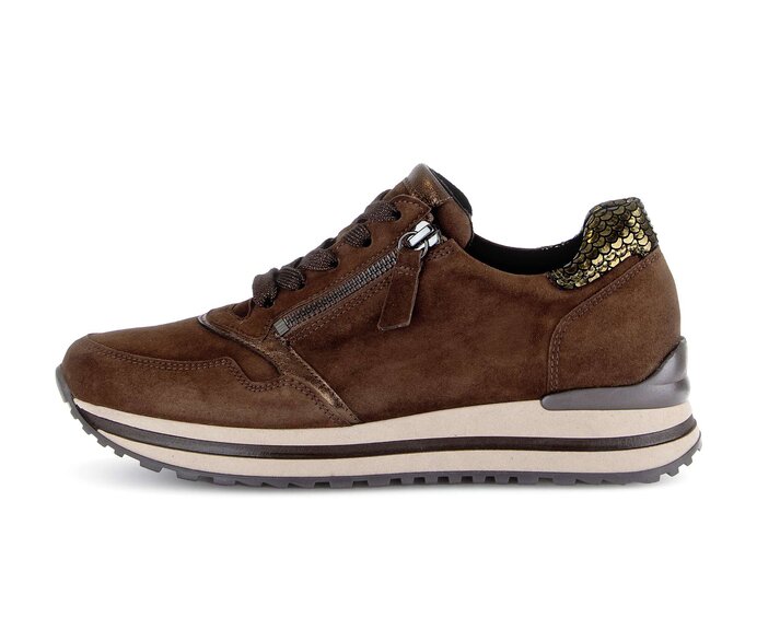 Gabor Sneaker Low Braun - Materialmix Leder