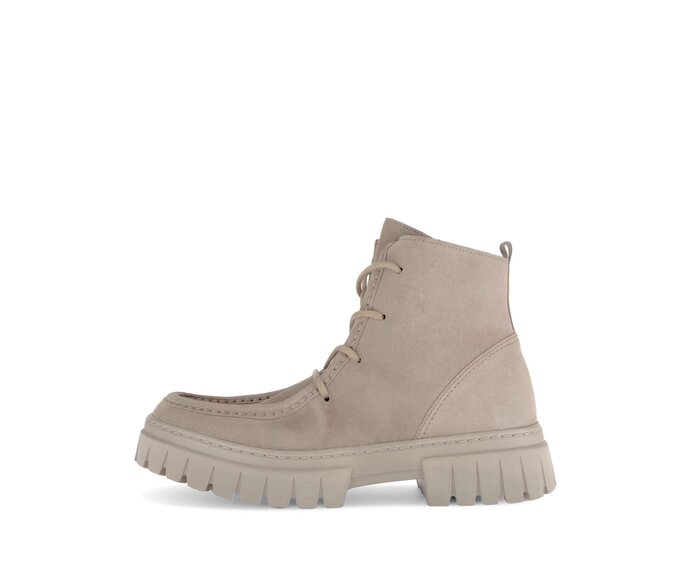 Gabor Schnürstiefelette Beige - Rauleder