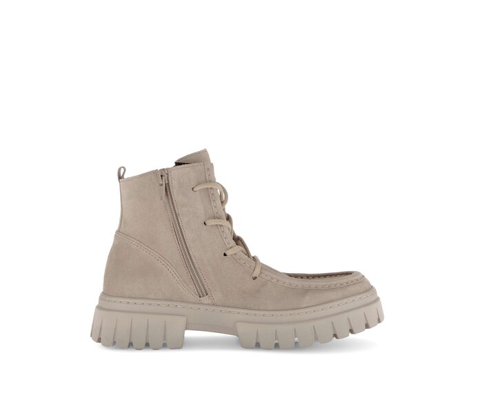 Gabor Schnürstiefelette Beige - Rauleder