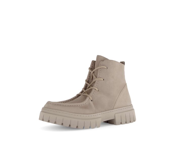 Gabor Schnürstiefelette Beige - Rauleder