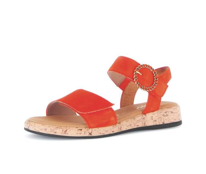 Gabor Riemchensandale Orange - Rauleder