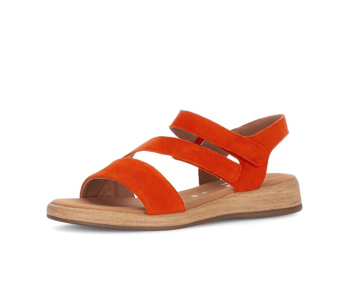 Gabor Riemchensandale Orange - Rauleder