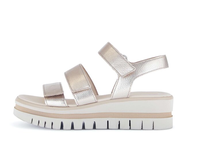 Gabor Plateau Sandale Gold - Effektleder