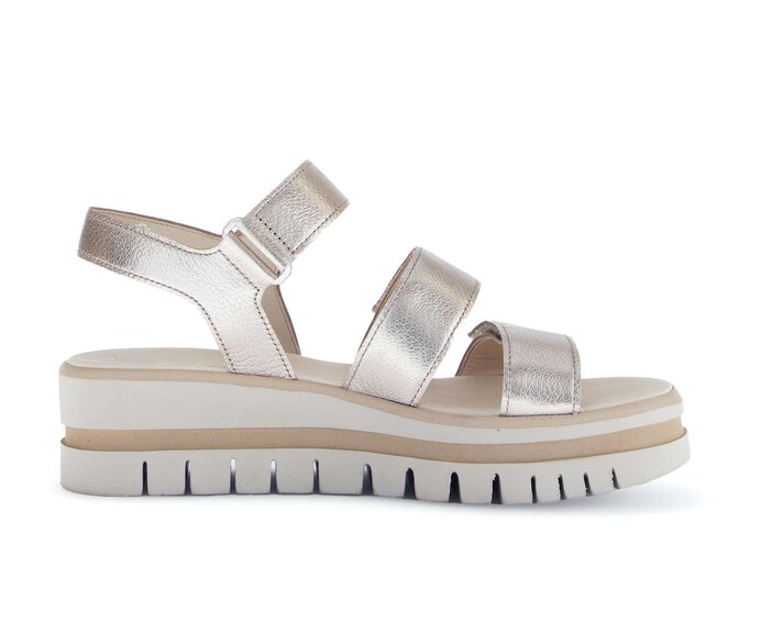 Gabor Plateau Sandale Gold - Effektleder