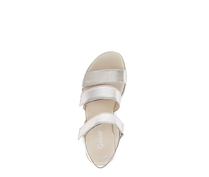 Gabor Plateau Sandale Gold - Effektleder