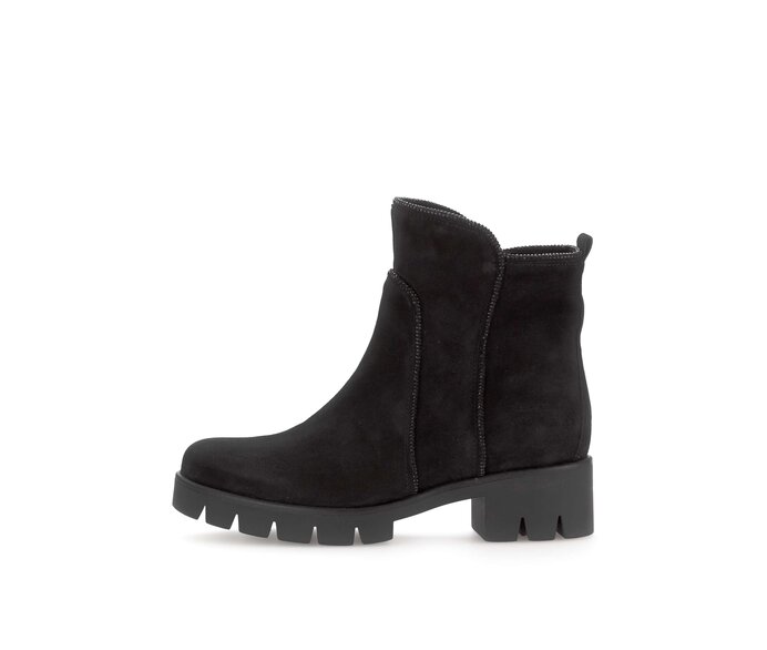 Gabor Sportliche Stiefelette Schwarz - Rauleder