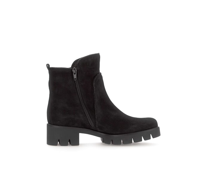Gabor Sportliche Stiefelette Schwarz - Rauleder