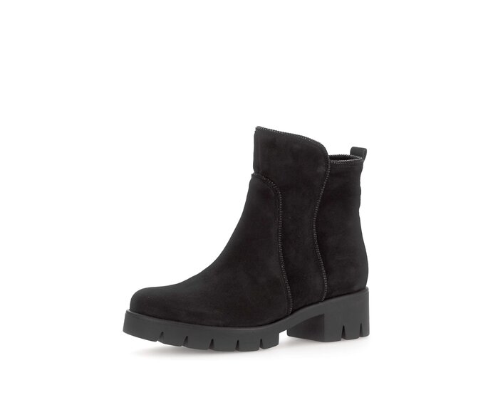 Gabor Sportliche Stiefelette Schwarz - Rauleder