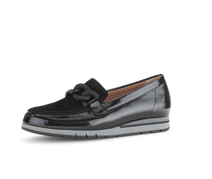 Gabor Slipper Schwarz - Lackleder