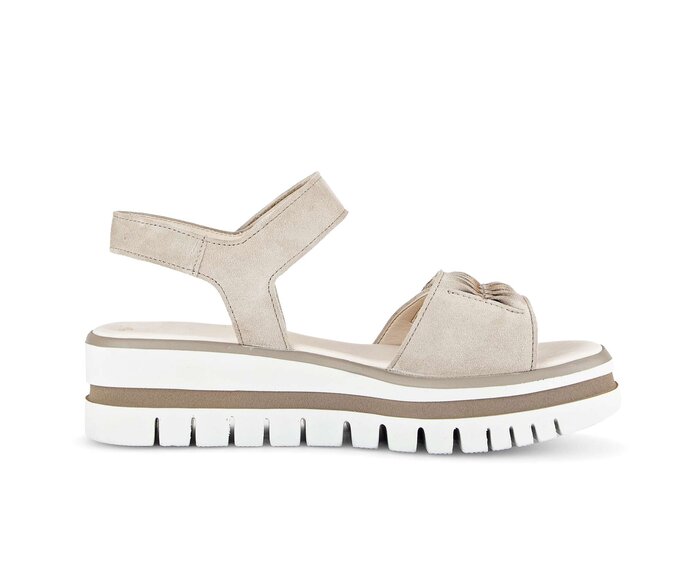 Gabor Plateau Sandale Beige - Rauleder